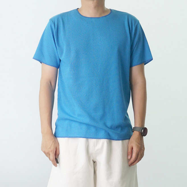 오마보이 남성용 촉감좋은 라운드넥 반팔니트