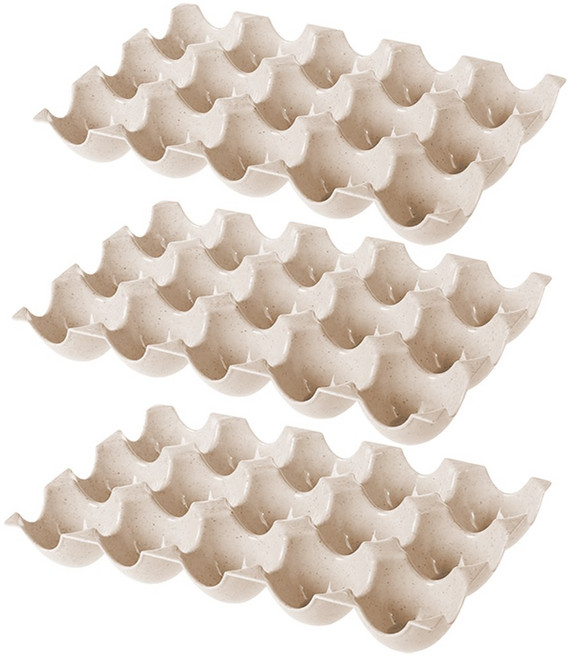 15구 색깔 달걀판 에그케이스 달걀 보관 계란케이스, 3개, 베이지