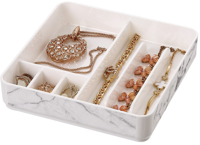 헬로리빙 마블패턴 미디엄 화장품 정리함, 1개