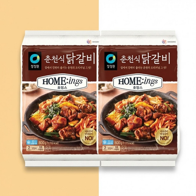 청정원 호밍스 춘천식 닭갈비, 2개, 800g