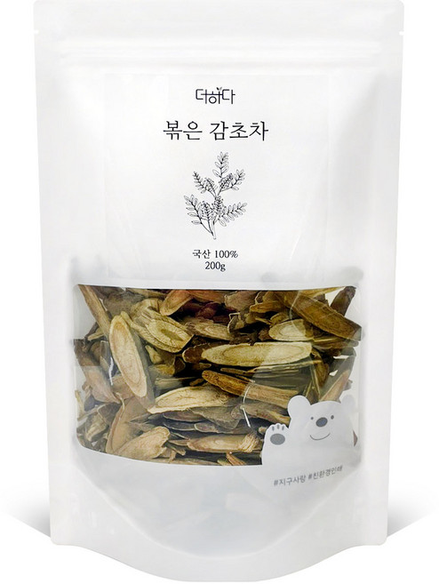 깨끗하게 관리하고 저온으로 볶아낸 더하다 볶은 감초차 국산 국내산 200g, 1개입, 1개