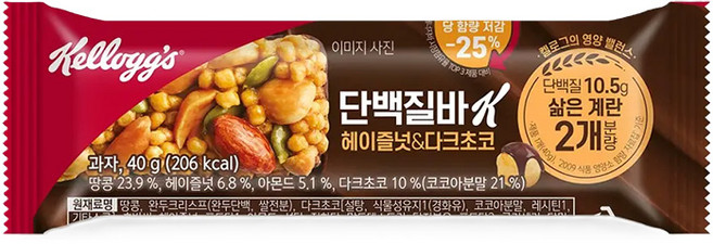 켈로그 프로틴바 헤이즐넛, 40g, 1개