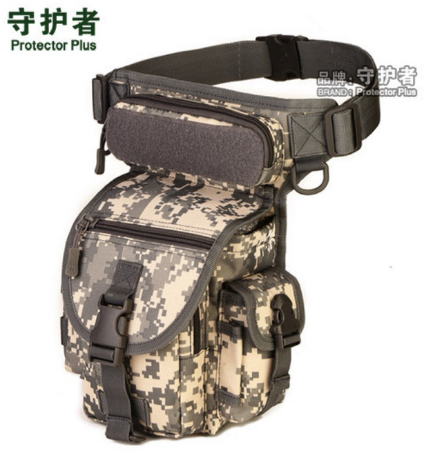 守護者 Protector Plus 軍規MOLLE耐磨戶外腿腰包 騎行腿掛包 迷彩相機包, 1個, ACU數碼, ACU數碼