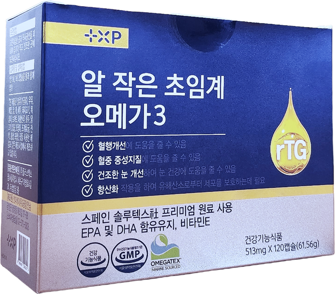 염증수치 중성지방 낮추는 알작은 먹기 에 좋은 초임계 알티지 오메가3 영양제, 60개, 2정