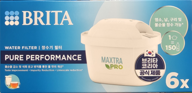 코스트코 정품 BRITA 브리타 정수기 막스트라 프로 퓨어 필터 6개입, 1개, 퓨어퍼포먼스 6개입