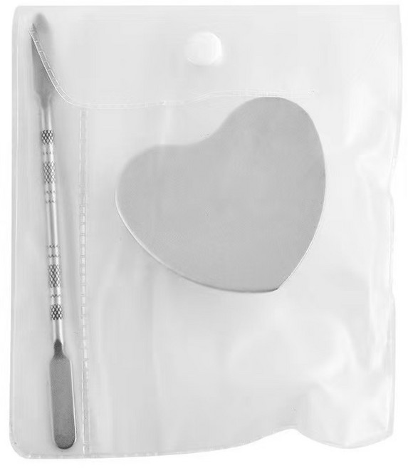 휴대용 메이 스테인리스팔레트+메이크업주걱세트, 2개, 실버