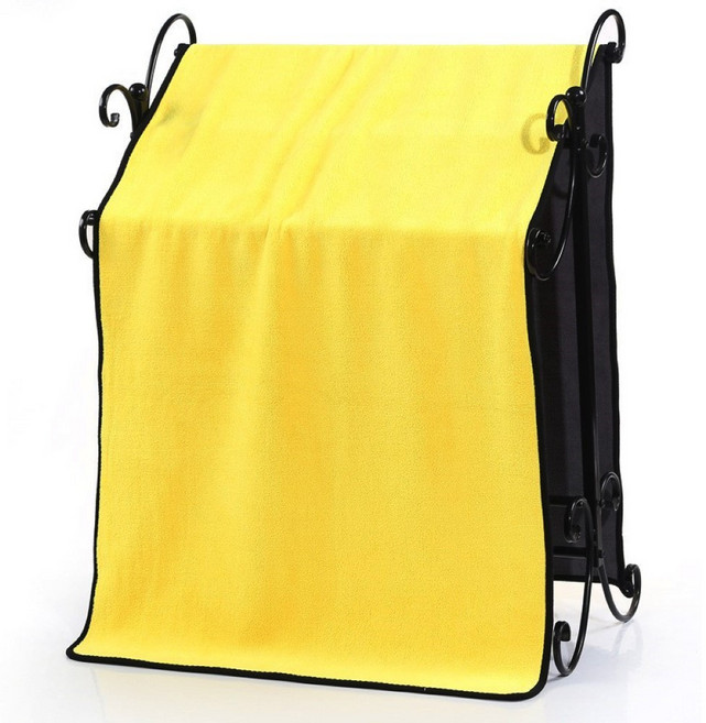 超細纖維吸水洗車布 洗車毛巾 擦車布, 30x60 加厚款 黃黑色, 1個