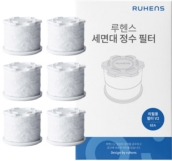 루헨스 세면대 리필 필터 6개입 WCS-400-RF, 1개
