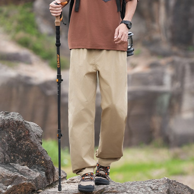 男士休閒褲 戶外防水運動登山直筒寬鬆闊腿褲