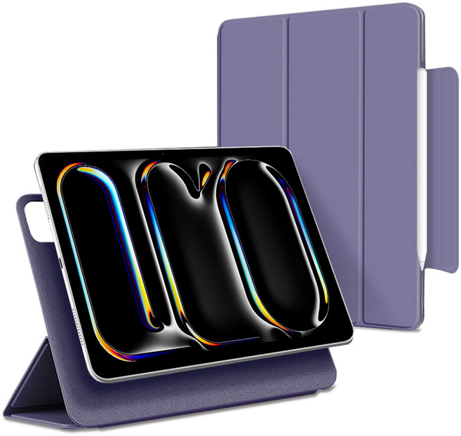 아이노비아 아이패드 프로7세대(M4) 13 펜슬수납 마그네틱 폴리오케이스, P4M13(퍼플), P4M13(퍼플), 1개