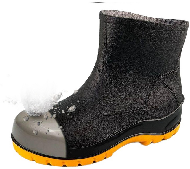 남성 안전장화 방수 미끄럼방지 발목 조리화 장화 논슬립여장 요딩 주방화 작업화 지벤 18cm 방수-스틸토