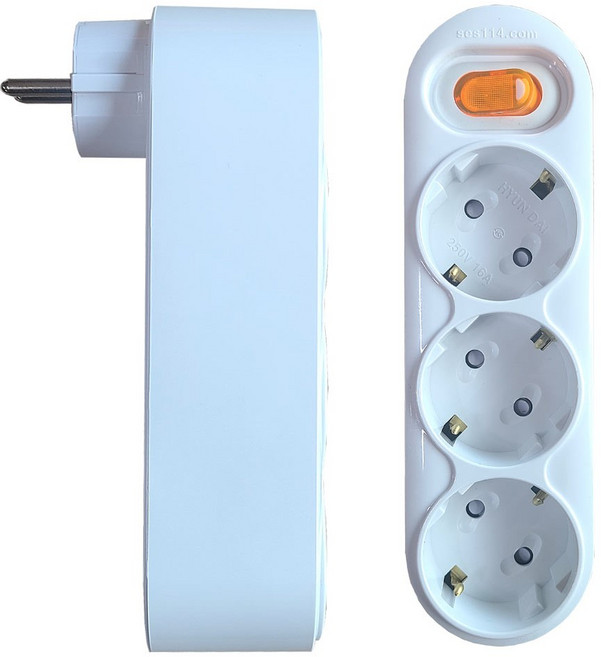 회전탭 전원스위치 3구 멀티콘센트 멀티탭 무선 회전형 선없는 국산 안전 난연 접지 절전 일자형 전원콘센트, 1개, 백색 회전형 전원 스위치3구, 1mm