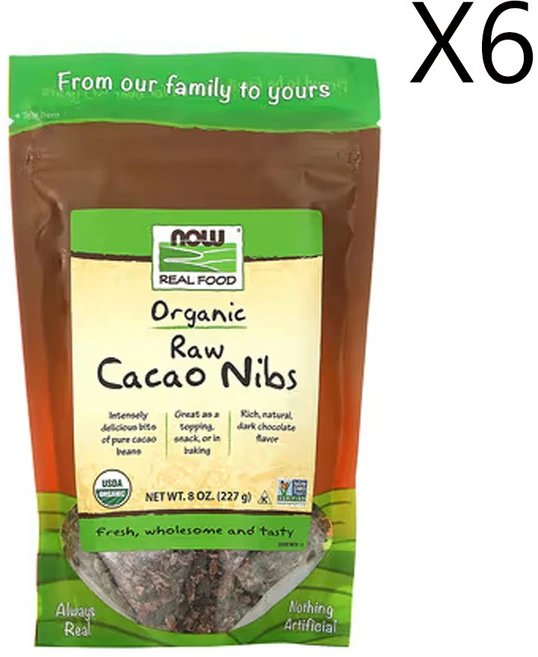 나우푸드 Real Food 유기농 무가공 카카오닙스 (8oz), 6개, 227g - 쿠팡
