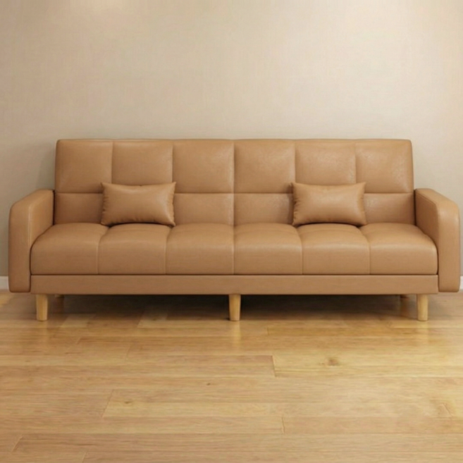 미스티 접이식 2인용 각도조절 1인용 가죽 소파 MTL4, 브라운_140cm