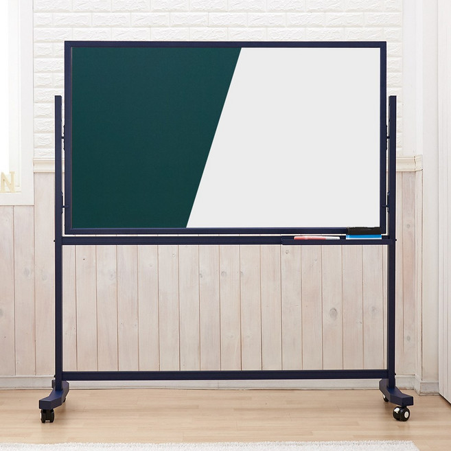 휴그린 이동식 양면 칠판 중소형 사이즈 900mm-1500mm / 화이트보드 그린보드 블랙보드 / 자석 습식 건식 보드마카 워터초크 분필 칠판, 습식그린
