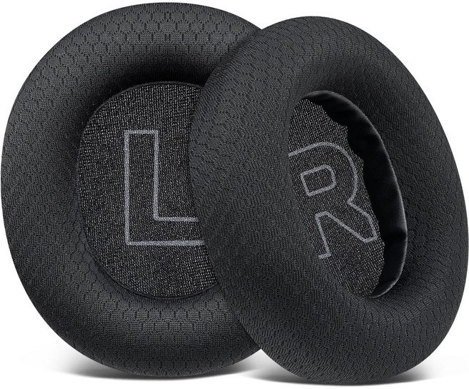 SOULWIT 교체용 메시 패브릭 이어패드-호환 스틸시리즈 SteelSeries Arctis Nova Pro Wired Nova 1/1X/1P/3/4/4P/4X 헤드폰용, 1쌍, MF-Black