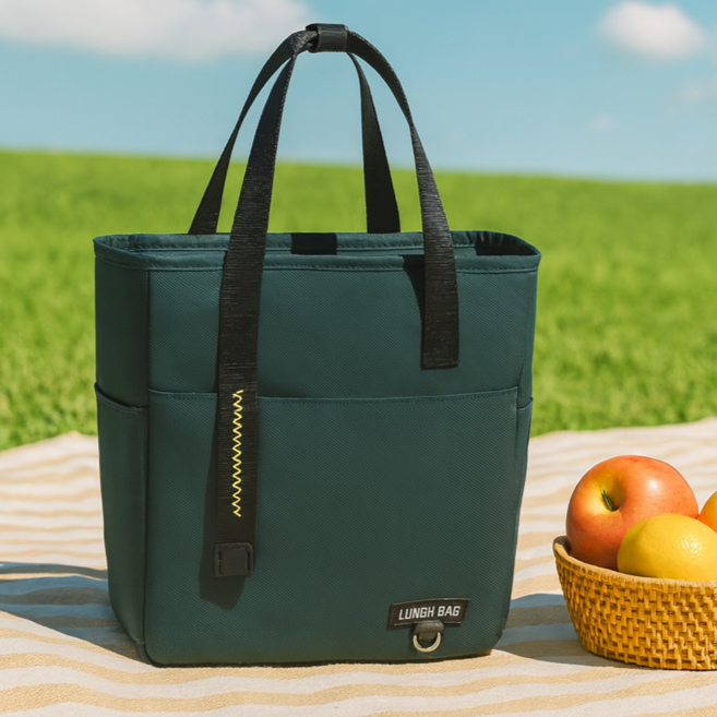 보네아 프레쉬쿨 런치백 보온 보냉가방 피크닉 쿨러백 도시락가방, G01그린, 1개