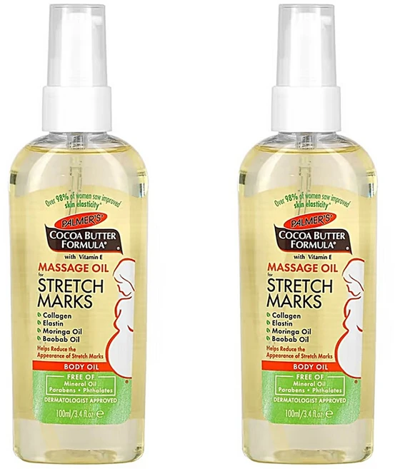 파머스 임산부 마사지 오일 스트레치 마크 코코아 버터 포뮬라 바디오일 100ml 2팩 - 쿠팡