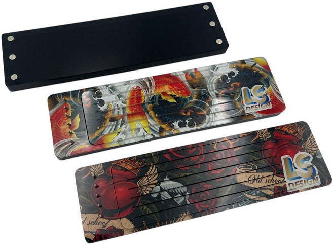 【LS】磁吸子線板 精美圖案設計 釣魚配件 子線收納整理 輕巧便攜, 素黑款-短(鉤長最長13公分), 1個