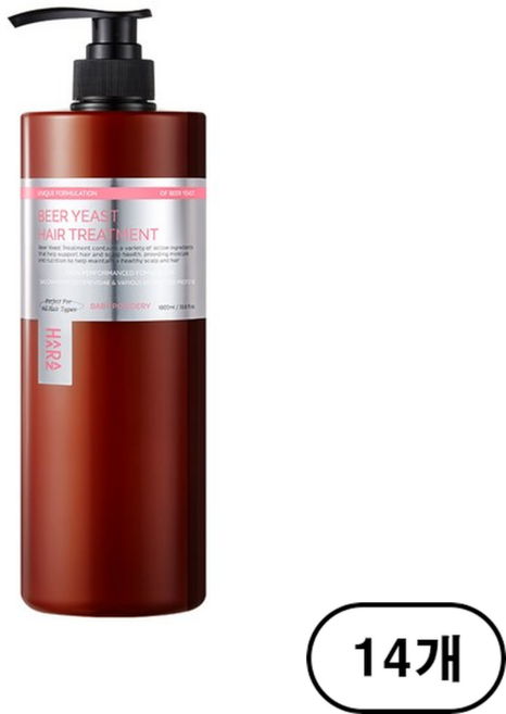 하라즈 맥주효모 헤어트리트먼트 베이비파우더향, 1L, 14개