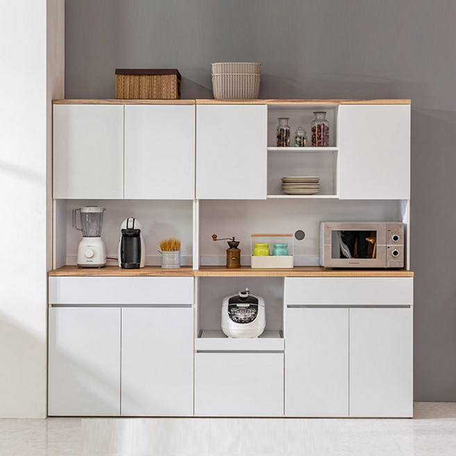 퍼스웰 카페키친 러벤 1200 서랍주방수납장세트(HA_026), 화이트아카시아