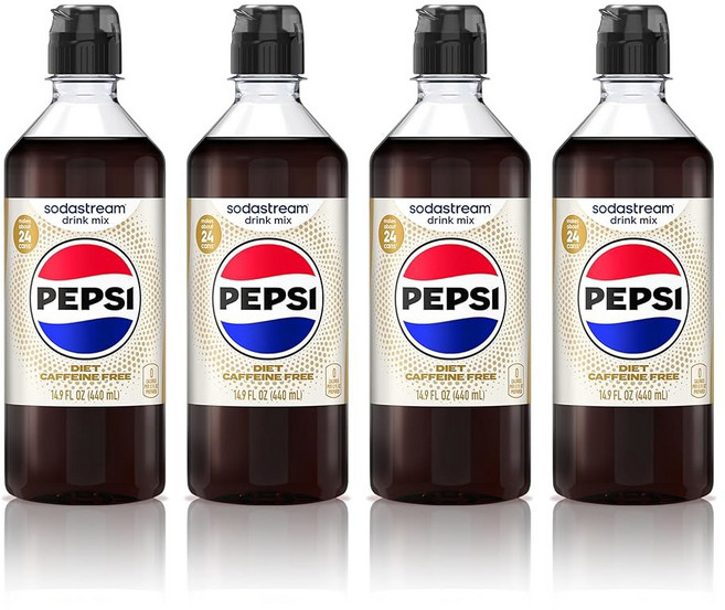 소다스트림 카페인 없는 다이어트 펩시 새로운 푸어 병 믹스 440ml 4팩