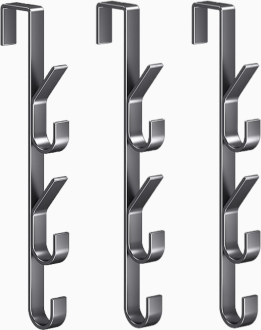 리안하우스 무타공 탄소강 문행거 방문 도어 후크 문걸이행거, 실버그레이, 3개