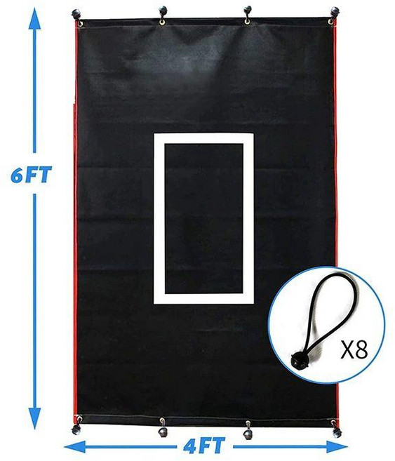 야구네트 투수 그물망 배팅망 스트라이크존 훈련, 1개, 직사각형 6x4ft