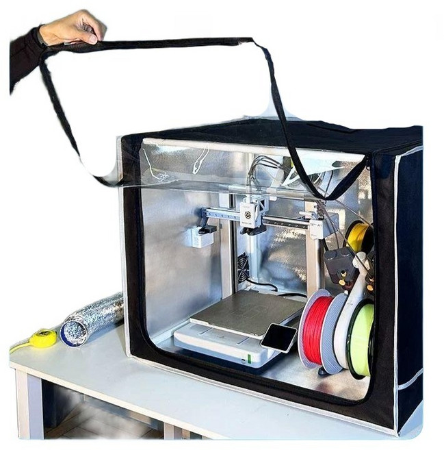 뱀부랩 단열 업그레이드 자동 챔버 노즐 세로형, 기본 색상, 수평형 A1 AMS 덮개+배기+조명