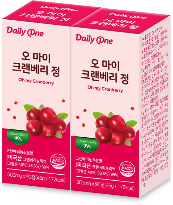 데일리원 오 마이 크랜베리 정, 2개, 90정