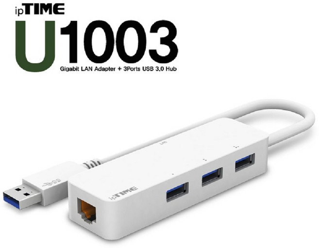 U1003 아이피타임 USB3.0 허브 3포트 기가비트 랜카드 콤보 서울 강변 용산 경기도 남양주 연중무휴, 1개