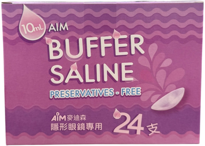 AIM 緩衝生理食鹽水 隱形眼鏡專用, 透明, 24支