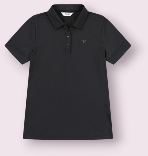 2위 - 볼빅 25 S/S 여름 여성 에센셜 소매포인트 카라반팔티셔츠 VLTSP391 BK
