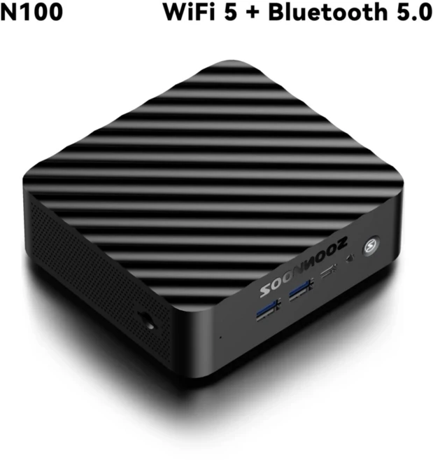 SOONNOOZ 미니 PC 인텔 12th N100 N5095 Windows11 DDR4 8GB 16GB SSD 데스크탑 게임용 컴퓨터 WIFI5, 01 No RAM No Storage, 01 미국, 01 N100