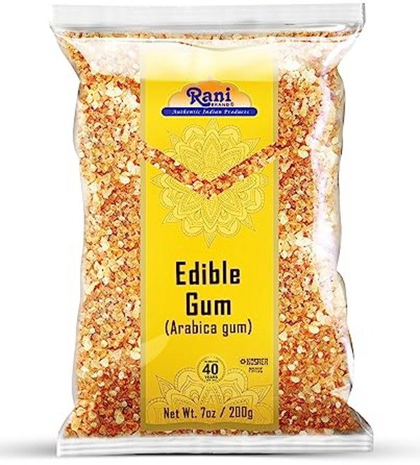 라니 식용 껌 홀 (아라비카 껌) 200g ~ 올 내추럴 Rani Edible Gum Whole (Arabica Gum) 14oz (400g) ~ All Natural Sal, 1개