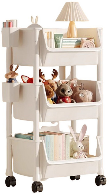 모아룸 이동식 수납정리함 플라스틱 서랍장 틈새 트롤리 3단 4단 5단, 아이보리 걸이형