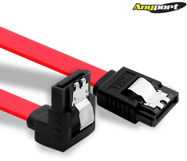 애니포트 AP-SATA302FL SATA3 ㄱ자형 락킹 6Gbps 데이터 케이블 0.2M 사타 플랫형 평면, 1개