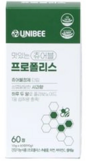 맛있는 츄어블 프로폴리스, 60정, 1개 - 쿠팡