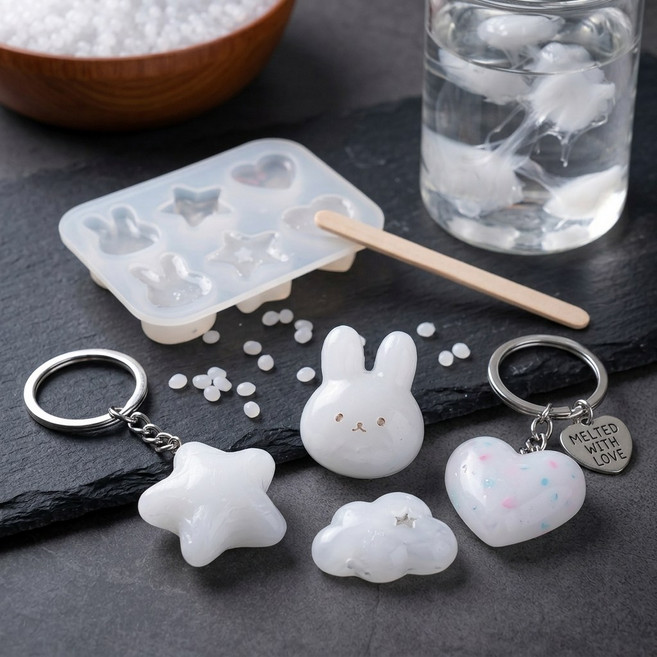 홈베리카 투명 클레이 물에 녹는 플라스틱 점토 DIY, 3개, 화이트