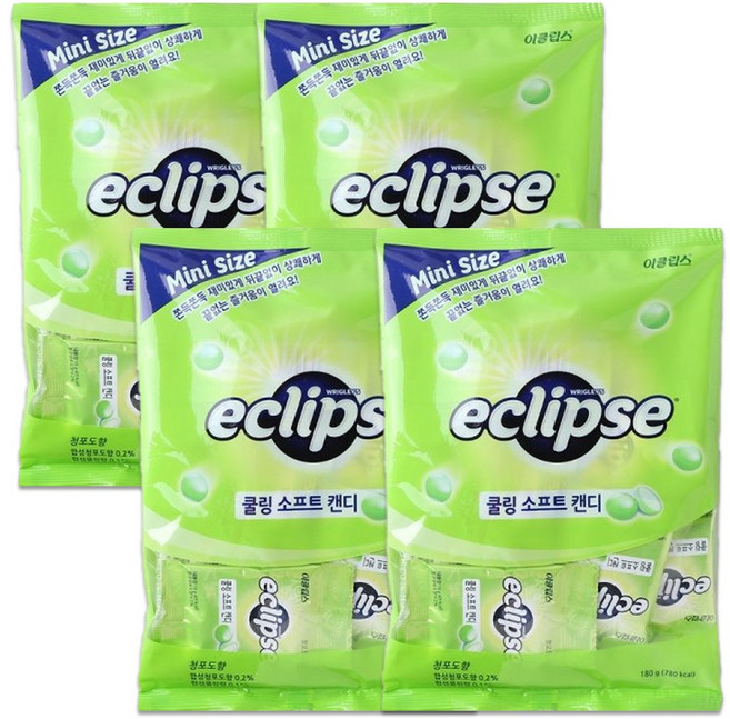 이클립스 쿨링 소프트캔디 청포도향, 180g, 4개