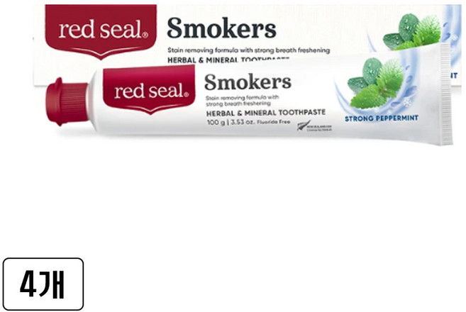 레드씰 스모커스 치약, 100g, 4개
