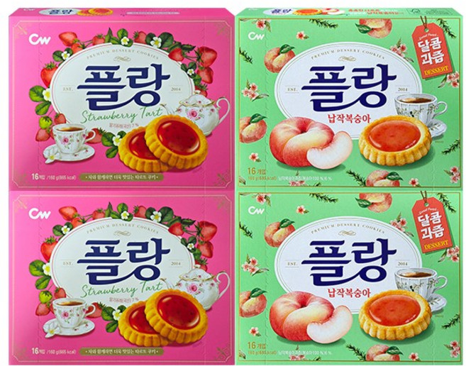 청우 플랑 160g (딸기+납작복숭아), 2세트, 320g