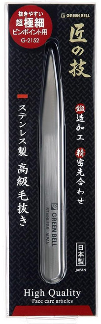 Green Bell 匠之技 極細不鏽鋼毛拔 G-2152, 1個, 不鏽鋼