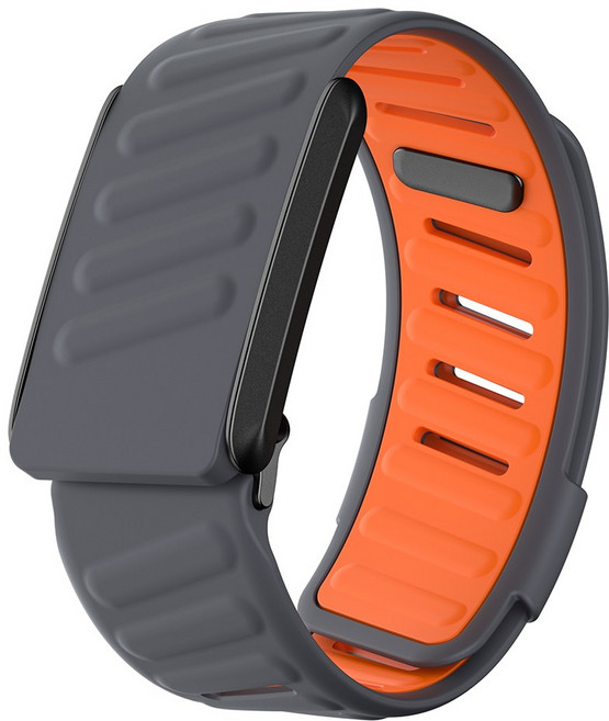 실리콘 피트니스 밴드 조정 소프트 교체 스트랩 통기성 트래커, 01 Grey-Orange