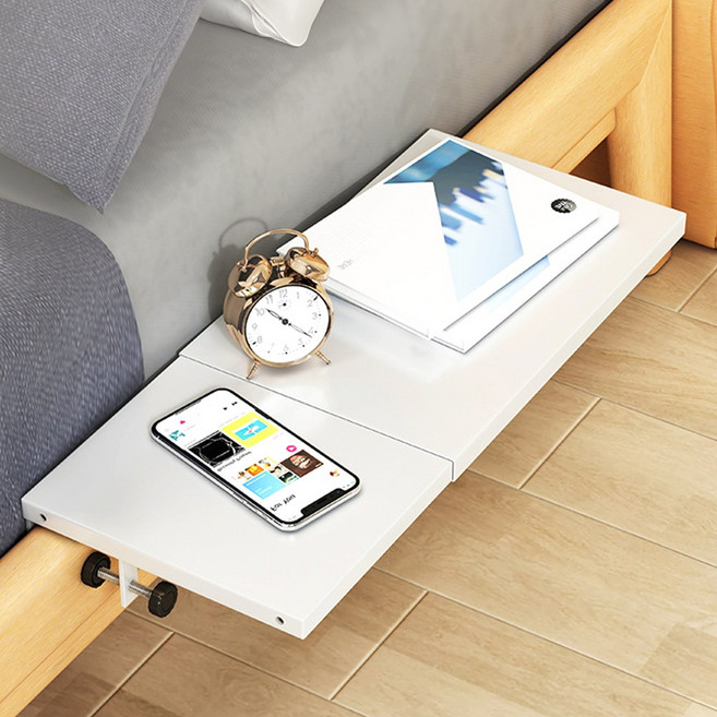 무타공마켓 공간활용 확장형 침대 사이드 선반, 화이트