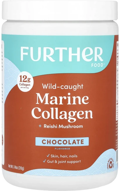 너무좋습니다 Further Food 자연산 해양 콜라겐 + 영지버섯 초콜릿 맛 210g(7.41oz) 어깨를언제나 활짝펴세요, FurtherFood자연산해양콜라겐영지버섯초콜릿맛210, 210g, 1개 - 쿠팡