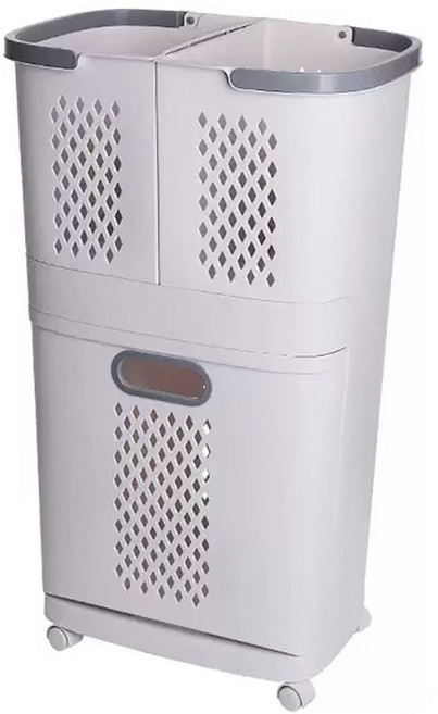 kb 가정용 욕실 선반 수납통 분류 빨래 바구니, 아이보리