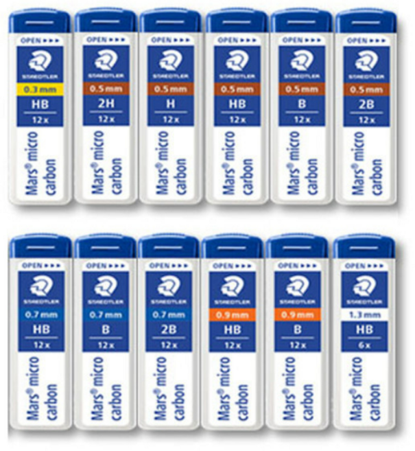 스테들러 샤프심 마스 카본 샤프심 0.3/0.5/0.7/0.9/1.3, 0.7 2B 10개