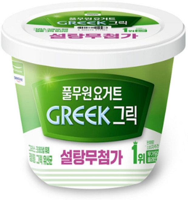 (냉장)[풀무원]그릭 빅팟 달지않은 플레인400g, 6개, 400g