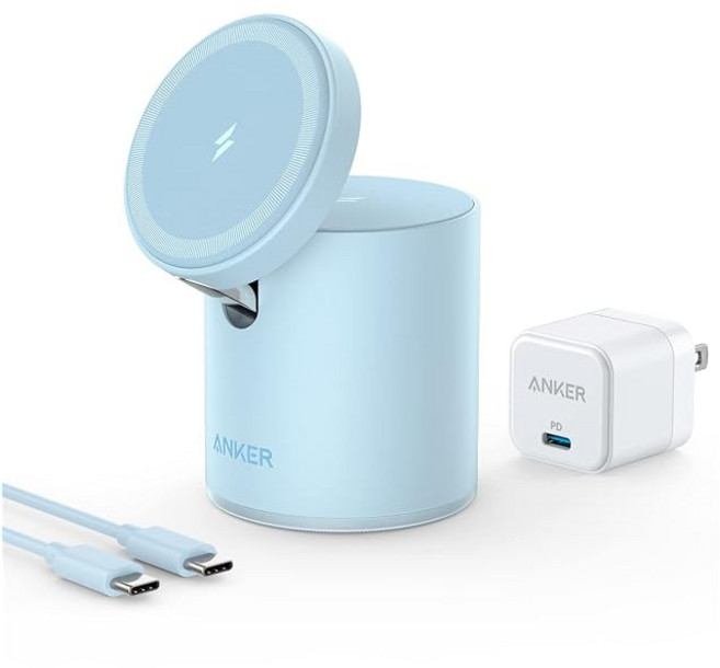 Anker 623 Magnetic Wireless Charger MagGo 자석식 2-in-1 무선 충전 스테이션 USB 급속 충전기 부속/마그넷식/무선 출력 7.5WMagSafe, 상세페이지 참조